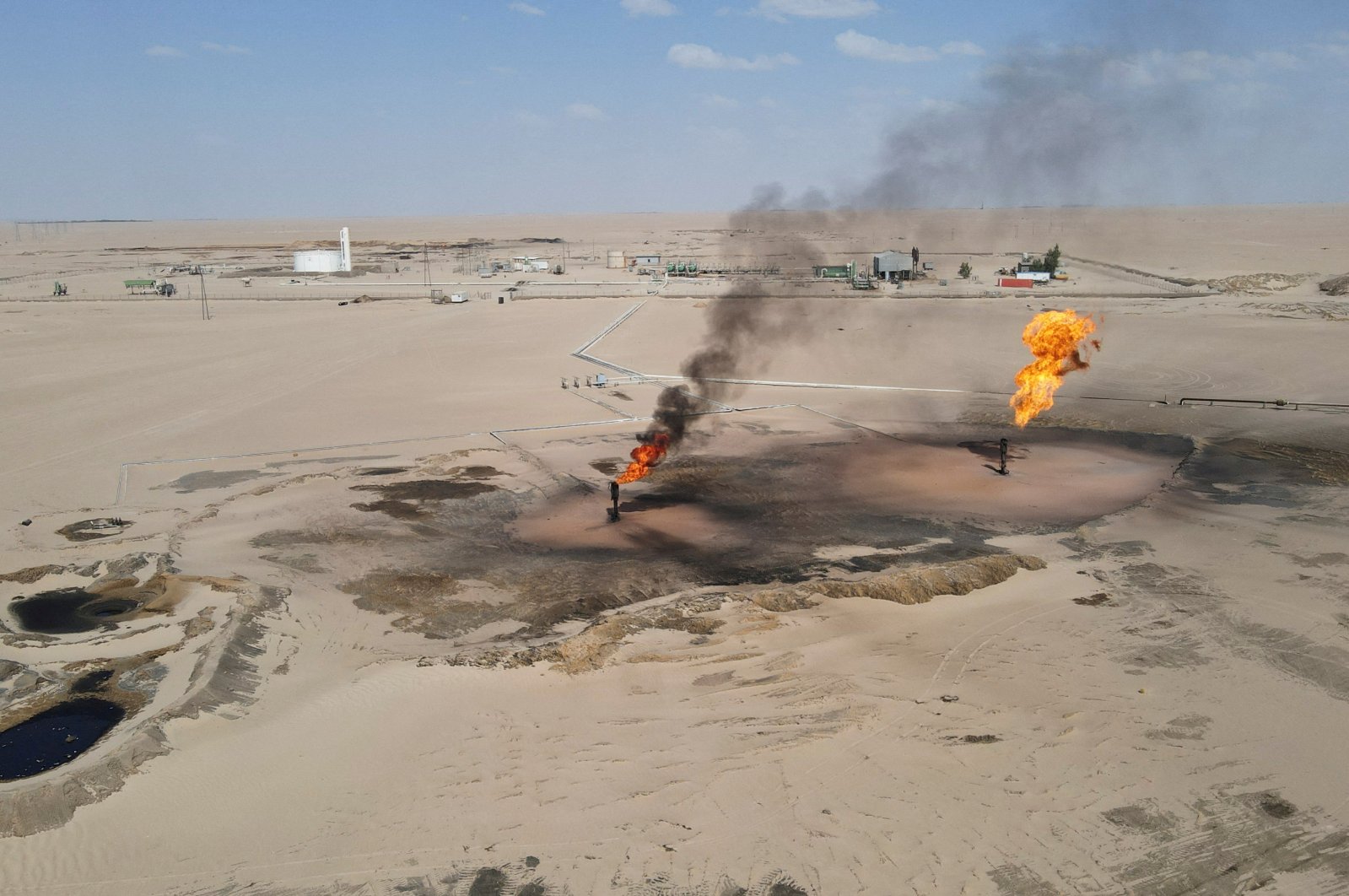  A general drone view shows the Nafoora oil field in Jakharrah, Libya, Aug. 27, 2024. (Reuters File Photo)