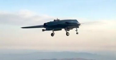 Türkiye's stealth combat drone Anka-3 is pictured during a flight, Türkiye, Sept. 1, 2024. (AA Photo)