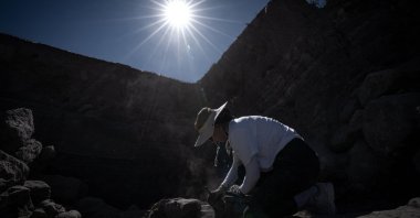 Settlements dating back approximately 6,000 years have been recovered during the rescue excavations at Değirmenler Mound, Erzurum, Türkiye, Aug. 14, 2024. (AA Photo)