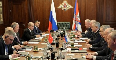 Delegations led by Russian Defense Minister Sergei Shoigu and Defense Minister Hulusi Akar hold talks in Moscow, Russia, April 25, 2023. (Reuters Photo)