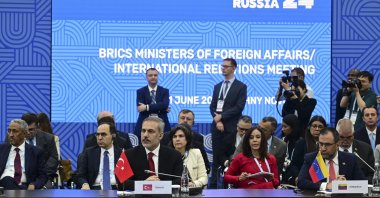 Foreign Minister Hakan Fidan attends the BRICS meeting in Nizhny Novgorod, Russia, June 11, 2024. (AA Photo)