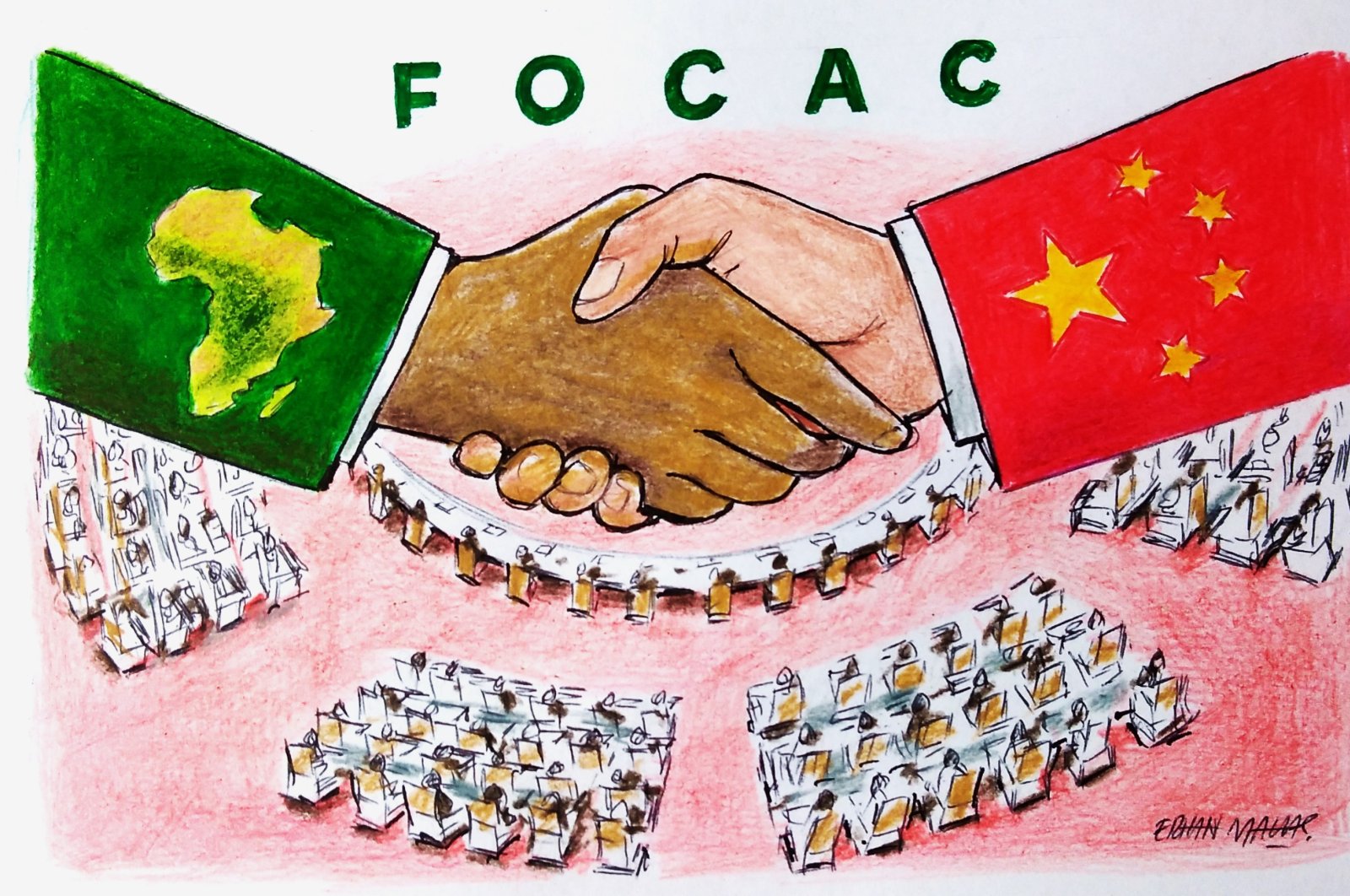 &quot;The Forum on China-Africa Cooperation (FOCAC), established in Beijing in October 2000, marked a pivotal shift in the strategic relationship between China and Africa. Analysts and experts widely agree that FOCAC has become the cornerstone for enduring collaboration between these two sides.&quot; (Illustration by Erhan Yalvaç)