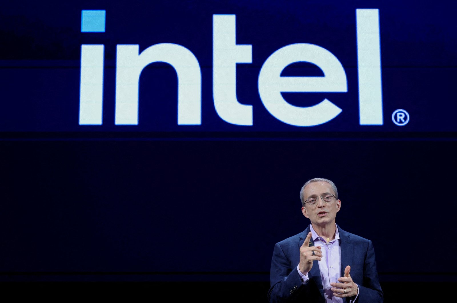 Intel CEO Pat Gelsinger delivers a speech at the COMPUTEX forum, Taipei, Taiwan, June 4, 2024. (Reuters Photo)