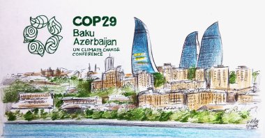 "The COP29 conference in Baku in 2024 will mark a turning point in the global climate movement since it will establish ambitious goals for reducing emissions and promoting climate adaptation." (Illustration by Erhan Yalvaç)