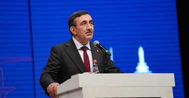 Vice President Cevdet Yılmaz speaks during an event in Izmir, western Türkiye, Aug. 31, 2024. (AA Photo)