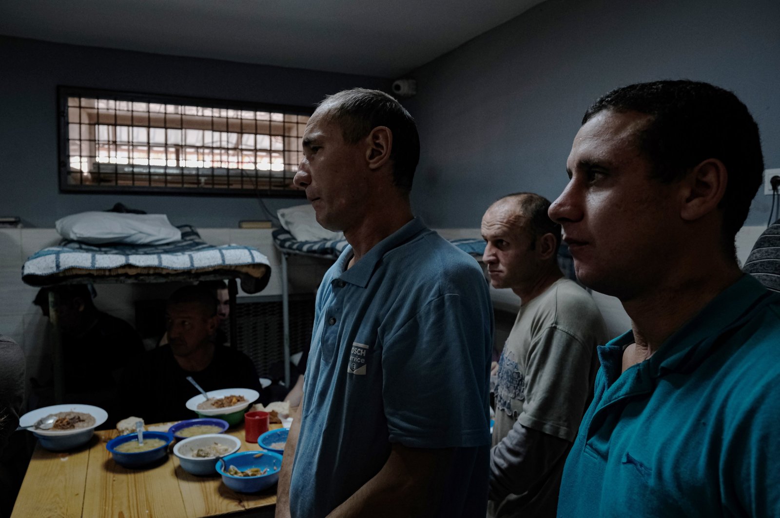 Russian army prisoners captured by the Ukrainian army during the Kursk offensive in their cells inside a detention center located in Ukraine, Aug. 23, 2024, (EPA Photo)