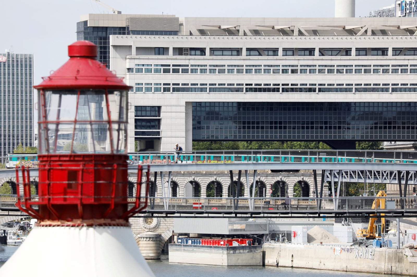 A metro passes by the Bercy Finance Ministry, Paris, France, Sept. 3, 2020. (Reuters Photo)