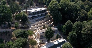 A drone shot shows an aerial view of the illegal construction at a Bosporus-view villa in Vaniköy, Üsküdar, Istanbul, Türkiye, Sept. 4, 2024. (AA Photo)