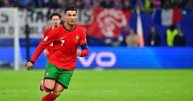 Portugal&#039;s Cristiano Ronaldo in action during the UEFA EURO 2024 quarterfinal match between Portugal and France at Volksparkstadion, Hamburg, Germany, July 5, 2024. (Getty Images Photo)