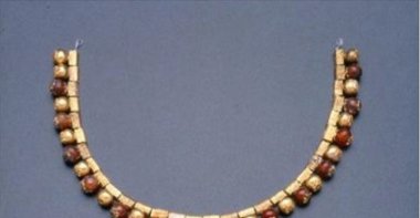 The necklace from the ancient kingdom of Lydia was officially handed over to Turkish officials in a ceremony at the Turkish Consulate in Boston, U.S., Sept. 4, 2024. (IHA Photo)