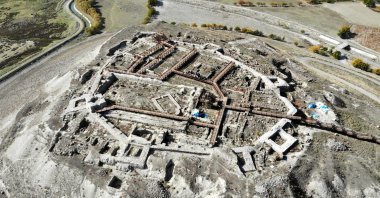 An aerial view of Altıntepe reveals its well-preserved Urartian history, Erzincan, Türkiye, Sept. 4, 2024. (IHA Photo)