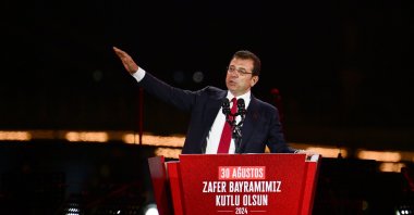Istanbul Mayor Ekrem Imamoğlu speaks at an event in Istanbul, Türkiye, Aug. 30, 2024. (AA Photo)
