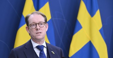 Sweden's Foreign Minister Tobias Billstrom holds a news conference in Stockholm, Sweden, June 15, 2024. (EPA File Photo)