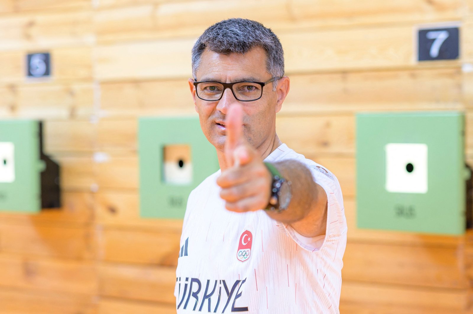 Olympic silver medalist shooter Yusuf Dikeç poses for a photograph, Ankara, Türkiye, Aug. 9, 2024. (AFP Photo)