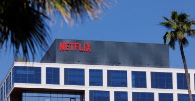 The Netflix logo is shown on one of their Hollywood buildings in Los Angeles, California, U.S., July 12, 2023. (Reuters Photo)