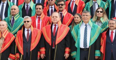 Ömer Kerkez, president of the Court of Cassation, is seen with judicial representatives in Anıtkabir, Ankara, Türkiye, Sept. 2, 2024 (DHA Photo)
