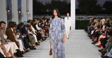 Models walk the runway during the Ralph Lauren Spring/Summer 2025 collection runway show in Bridgehampton, New York, U.S., Sept. 5, 2024. (AFP Photo)