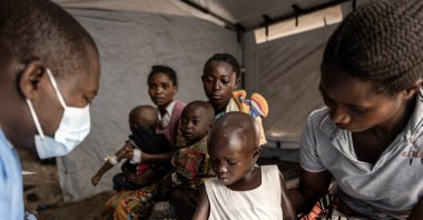 A young Mpox patient receives treatment at the Kavumu hospital in Karanrhada, Kamavu, South Kivu province, DRC, Sept. 3, 2024. (EPA Photo)