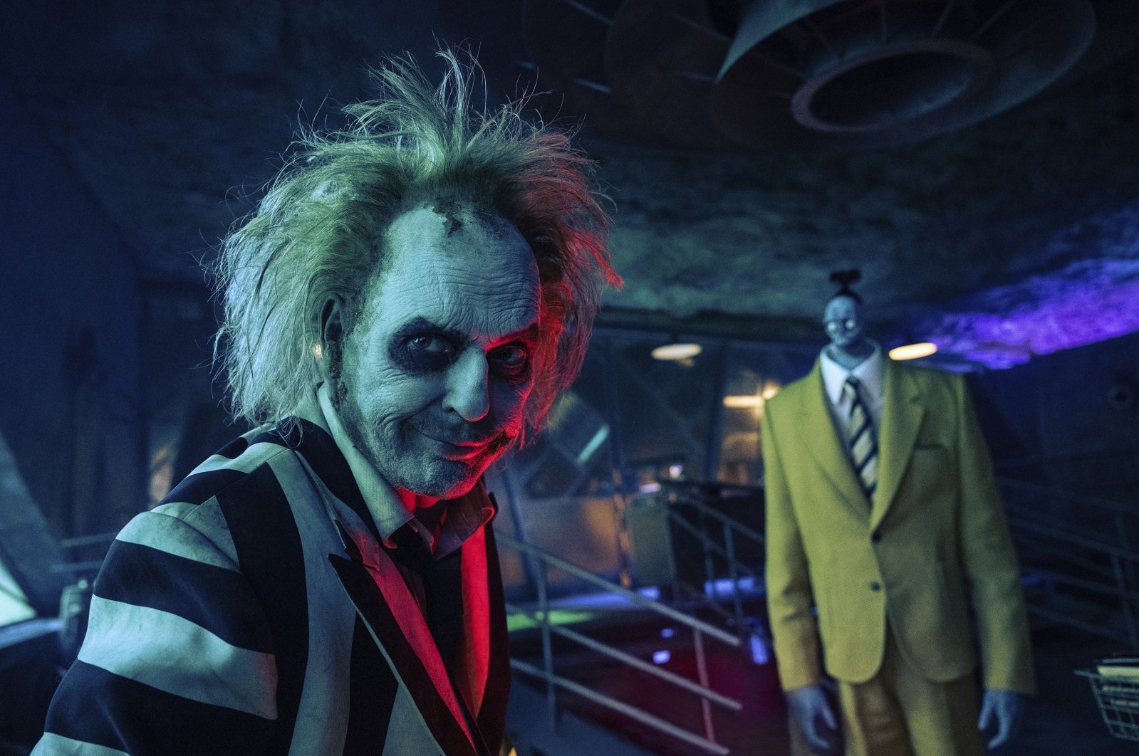 Michael Keaton in a scene from &quot;Beetlejuice Beetlejuice.&quot; (Warner Bros. Pictures via AP Photo)