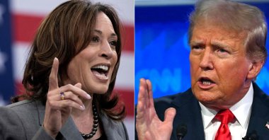 This photo combo shows U.S. Vice President and Democratic presidential candidate Kamala Harris and former U.S. President and Republican presidential candidate Donald Trump. (AFP Photo)