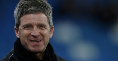 Noel Gallagher of Oasis is pictured inside the stadium before the match between Manchester City and RB Leipzig, in Manchester, Britain, March 14, 2023. (Reuters Photo)