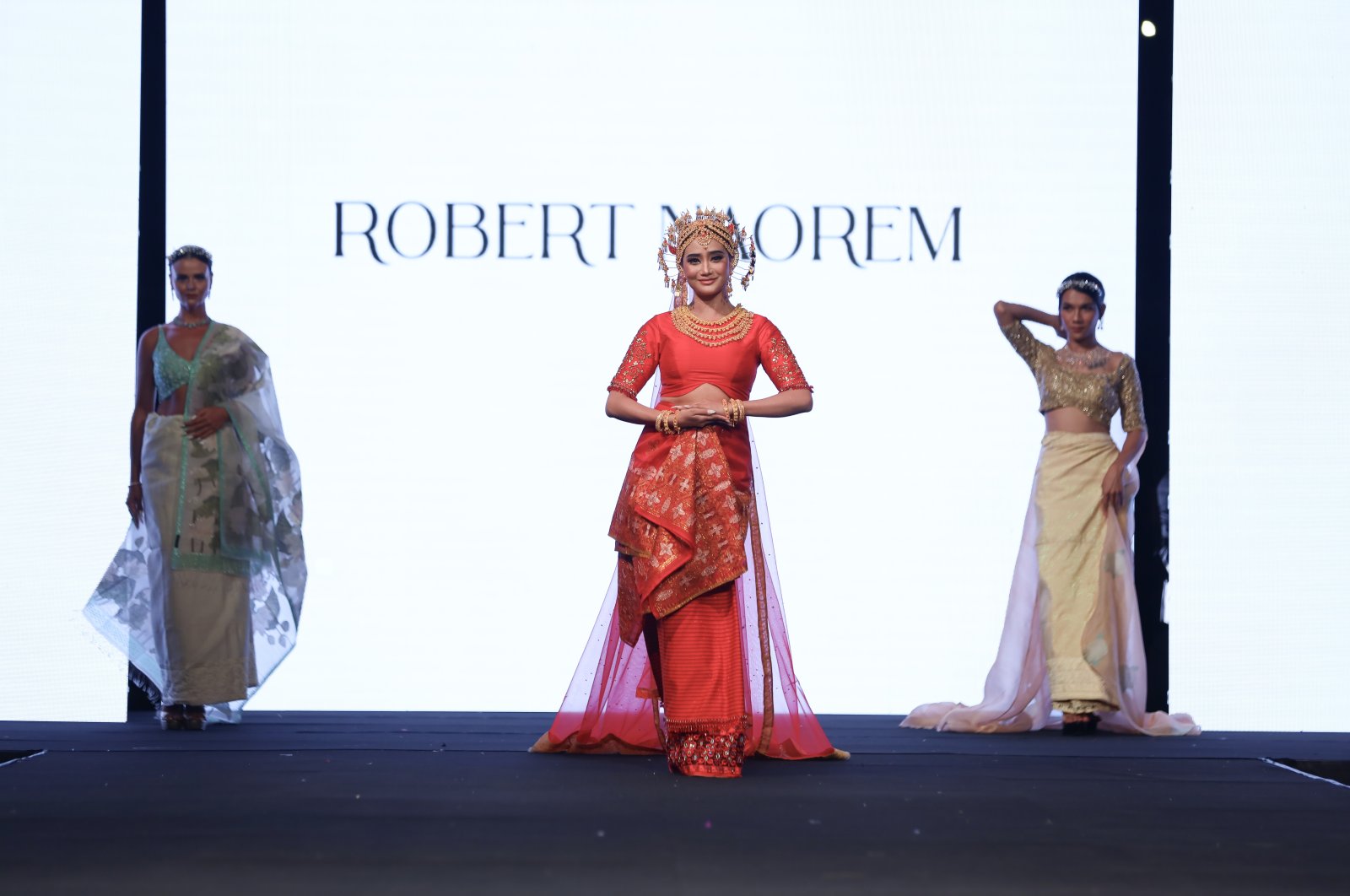 Models walk the catwalk during the Celebrating the North East India Festival, Istanbul, Türkiye, Sept. 6, 2024. (Photo courtesy of the Consulate General of India)