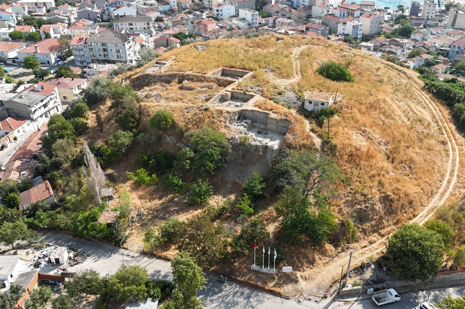 An aerial view of the Maydos site in Eceabat, Çanakkale, northwestern Türkiye, Sept. 9, 2024. (IHA Photo)