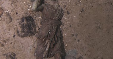 This image shows the bronze statue "Diana of Versailles" from the Titanic photographed by a company, Sept. 2, 2024. (AP Photo)