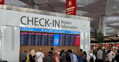 People are photographed close to the check-in area at Istanbul Airport, Istanbul, Türkiye, Sept. 8, 2024. (AA Photo)