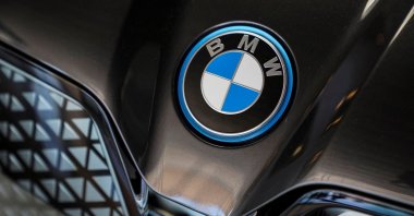 A BMW car logo is displayed during a media tour at the plant of German automaker BMW, San Luis Potosi, Mexico, Feb. 3, 2023. (Reuters Photo)