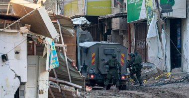 Israeli army soldiers violently raid the Tulkarem camp in the occupied West Bank, Sept.10, 2024 (AFP Photo)