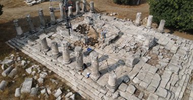 Aerial view of the 3,000-year-old Temple of Hecate in Muğla, Türkiye, Sept. 7, 2024. (AA Photo)