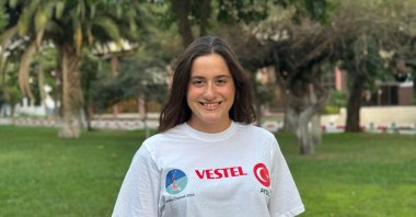 Turkish open water swimmer Aysu Türkoğlu poses for a photo ahead of her Catalina Channel challenge, Istanbul, Türkiye, Sept. 3, 2024. (IHA Photo) 