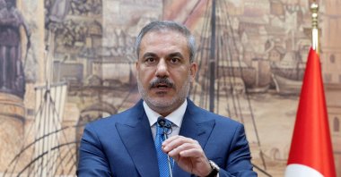 Foreign Minister Hakan Fidan talks during a joint press conference with Saudi Arabia Foreign Minister Prince Faisal bin Farhan Al Saud (not pictured) in Istanbul, Türkiye, July 14, 2024. (Reuters Photo)