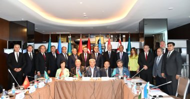 The Turkish Academy members meet for the Common Turkic Alphabet Commission, Baku, Azerbaijan, Sept. 11, 2024. (AA Photo)