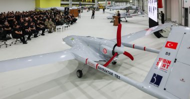 A general view of the S5 tail-numbered Bayraktar TB2 UAV, Istanbul, Türkiye, Sept. 11, 2024. (IHA Photo)