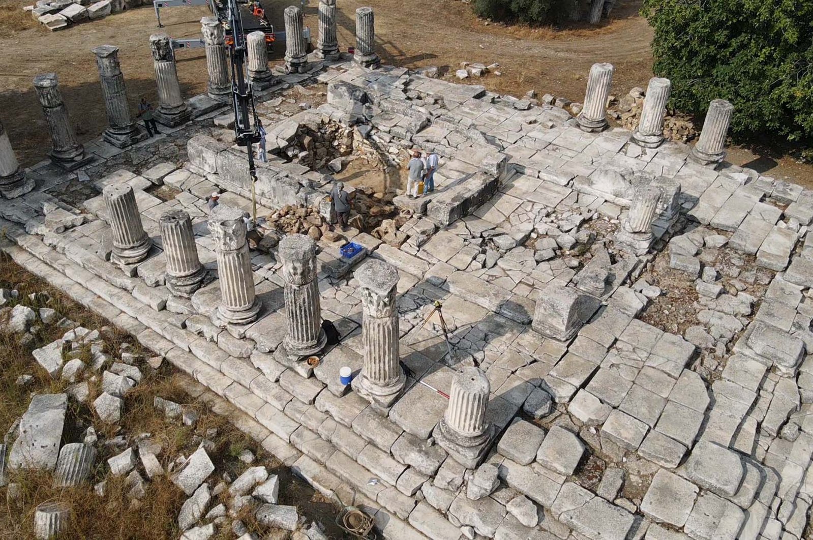 Aerial view of the 3,000-year-old Temple of Hecate in Muğla, Türkiye, Sept. 7, 2024. (AA Photo)