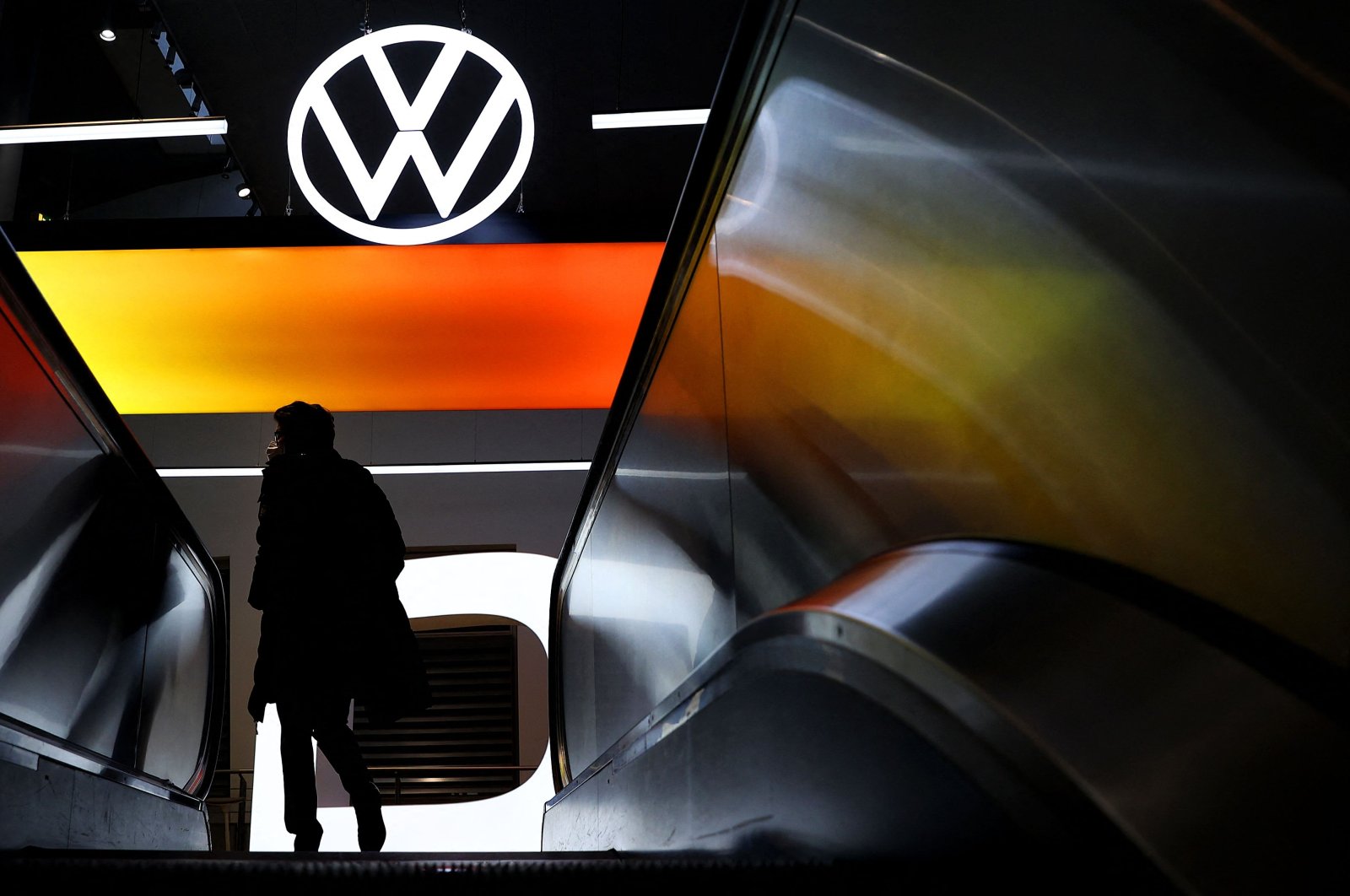 An employee is pictured at the headquarters of Volkswagen in Wolfsburg, Germany, Oct. 26, 2020. (AFP Photo)