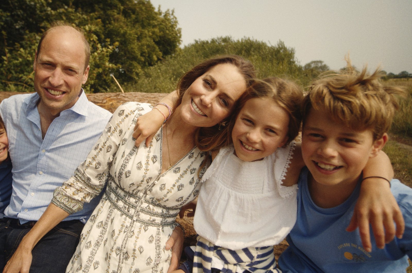 Photo provided by Kensington Palace, shows Kate, Princess of Wales and Prince William with their children Prince George (R), Princess Charlotte and Prince Louis (L), London, England, Sept. 9, 2024. (AP Photos)