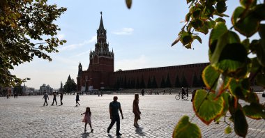 People walk in Red Square in central Moscow, Russia, Sept. 10, 2024. (Reuters Photo)