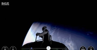 This still image was taken from a SpaceX and Polaris broadcast, Sept. 12, 2024. (AFP Photo)