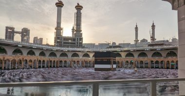 Muslim worshippers pray around the Kaaba at Mecca's Grand Mosque, Saudi Arabia, July 17, 2024. (Getty Images Photo) 