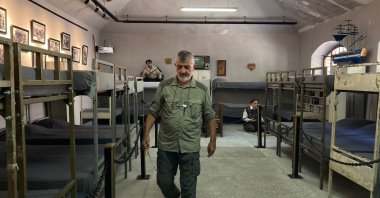 Hakverdi Satılmış, a victim of the 1980 coup, visits the former prison he was held, Ankara, Türkiye, Sept. 9, 2024. (İHA Photo)