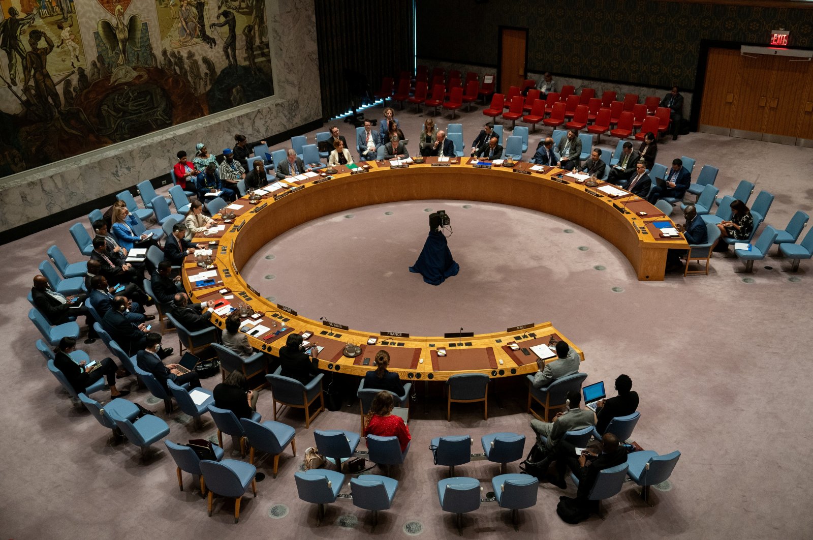 United Nations Security Council members meet at the U.N. headquarters in New York City, U.S., Aug. 30, 2024. (Reuters Photo)