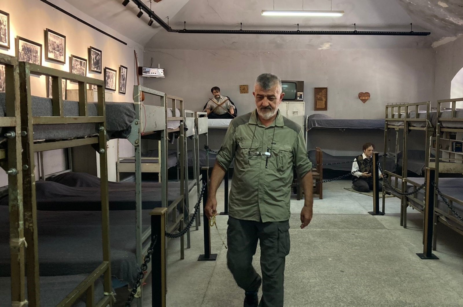 Hakverdi Satılmış, a victim of the 1980 coup, visits the former prison he was held, Ankara, Türkiye, Sept. 9, 2024. (İHA Photo)