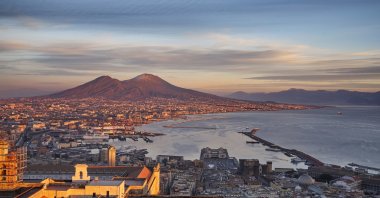 Sunset over Naples, Italy, Jan 5, 2019. (Getty Images)
