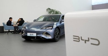 A BYD Seal electric vehicle (EV) is displayed at a car dealership in Shanghai, China, Feb. 3, 2023. (Reuters Photo)