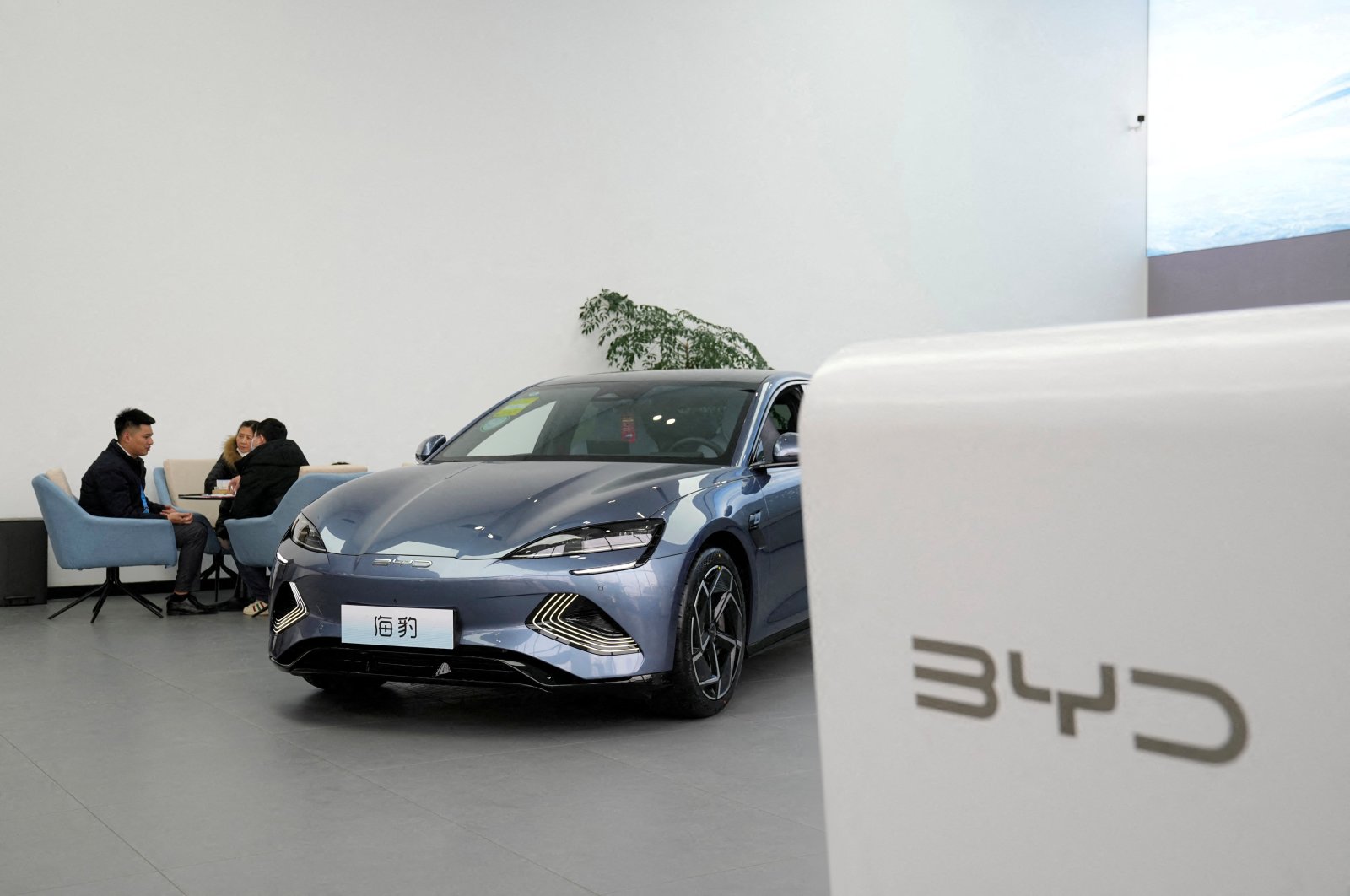 A BYD Seal electric vehicle (EV) is displayed at a car dealership in Shanghai, China, Feb. 3, 2023. (Reuters Photo)