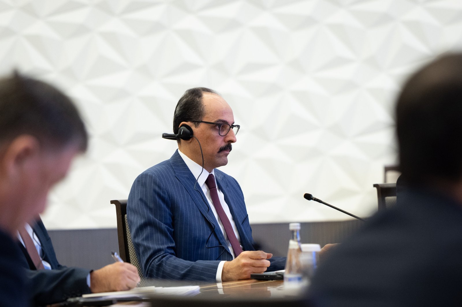 MIT Chief Ibrahim Kalın attends a trilateral meeting in Tashkent, Uzbekistan, Sept. 12, 2024. (AA Photo)