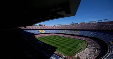 A general view of FC Barcelona's Spotify Camp Nou stadium for which Turkish firm Limak Construction won the tender for its remodeling, Barcelona, Spain, March 29, 2023. (Getty Images Photo)